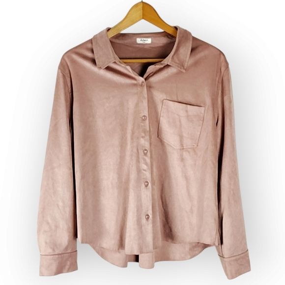 Dylan Dusty Rose Faux Suede Shacket - Picture 1 of 13